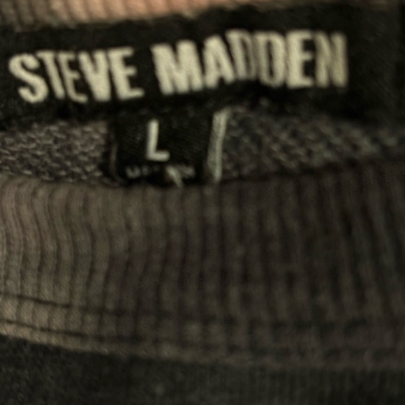 Steve Madden Women Pullover Tie Dye Sweatshirt Pocket Pink Black Size Large - Picture 4 of 5